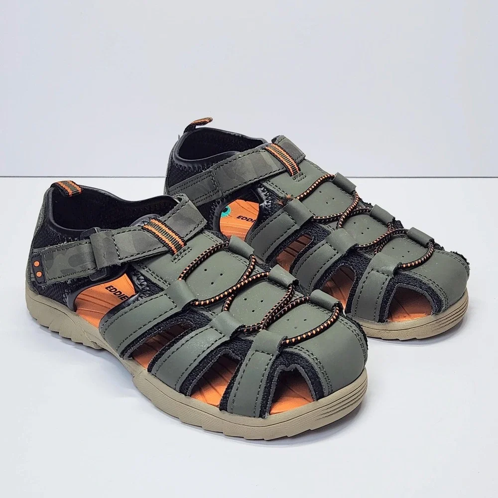 Eddie Bauer Edmund Sandals Kids Size 12 Green Closed Toe Fisherman Water Hiking